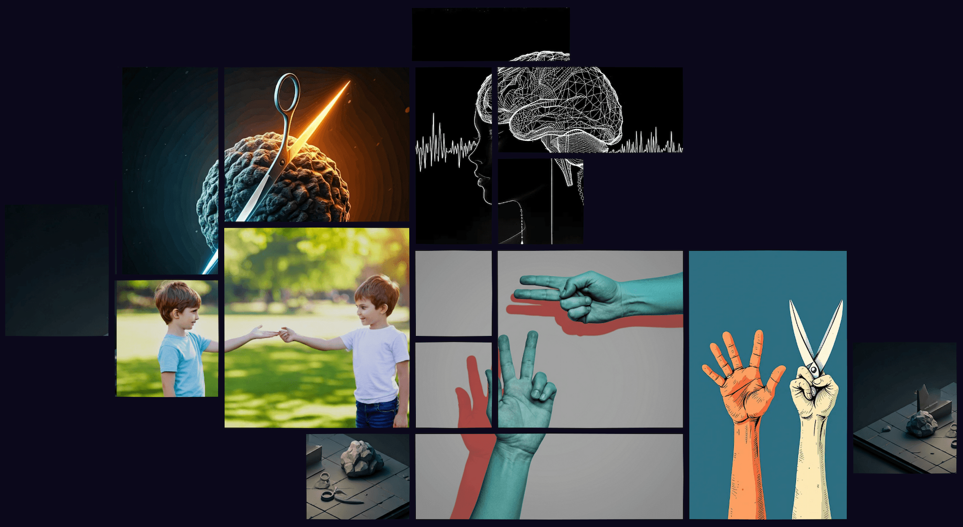 Explore the classic game of RockPaperScissors—why paper beats rock, how players form